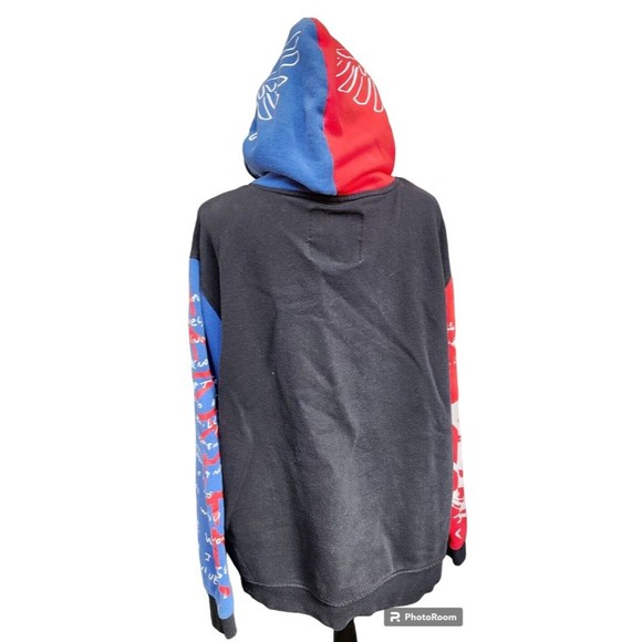 Reason Men's Red Multi Colorblock Flyest Graphic Fleece Lined Pullover Hoodie 2X - Picture 4 of 7